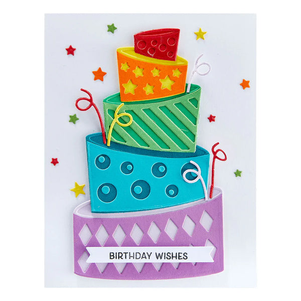 Topsy Turvy Cake Etched Dies | Birthday Celebrations Collection
