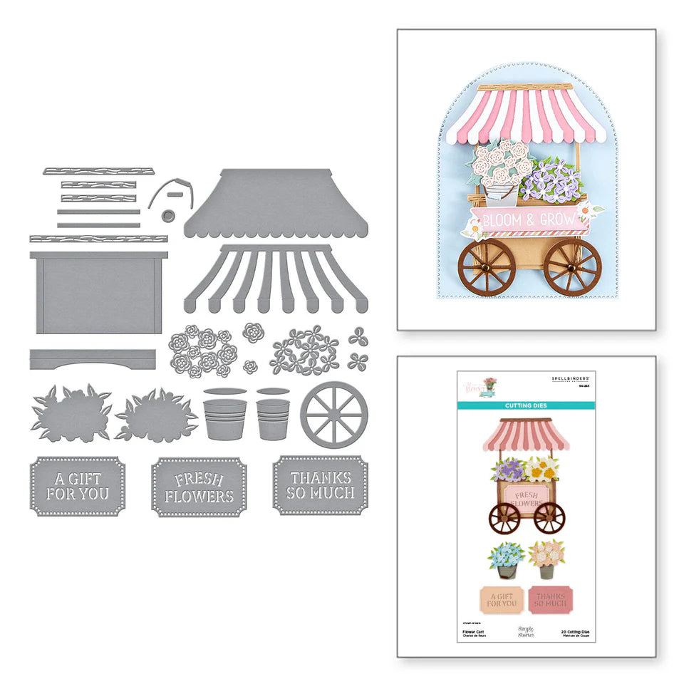 Flower Cart Etched Die Set | Vintage Flower Shoppe