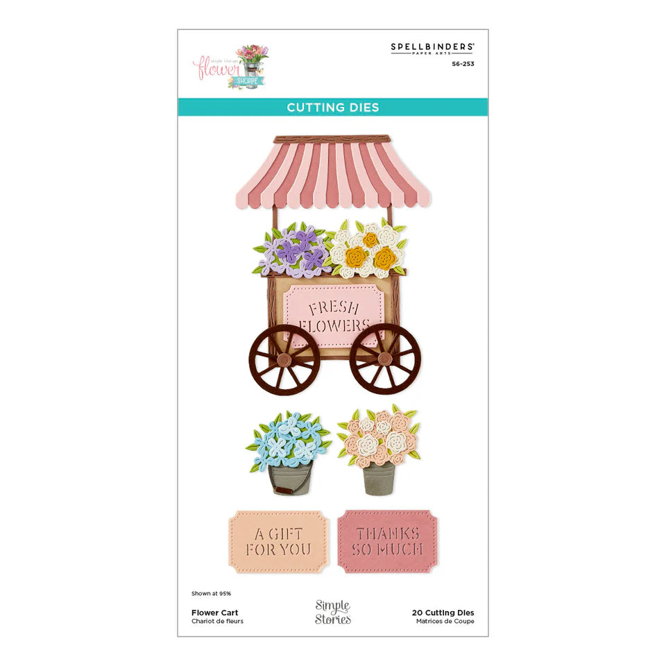 Flower Cart Etched Die Set | Vintage Flower Shoppe