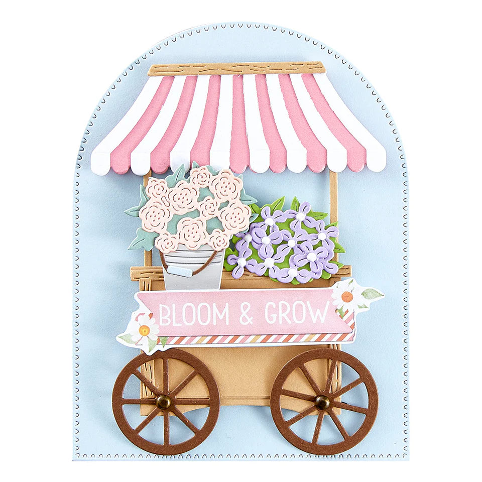 Flower Cart Etched Die Set | Vintage Flower Shoppe