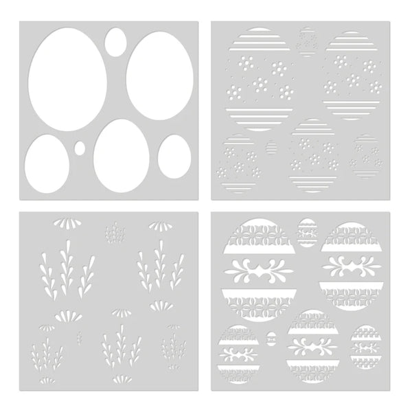 Decorative Eggs Layered Coloring Stencils