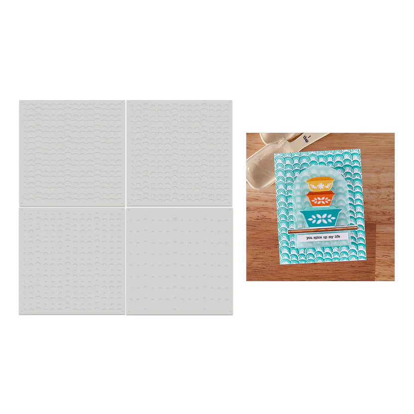 Retro Rainbow Color Layering Stencil