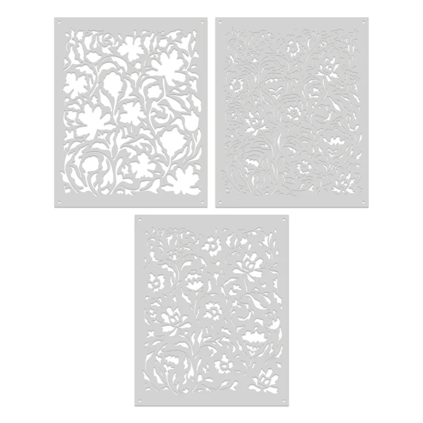 Color Layering Delft Floral Stencils