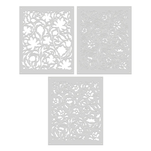 Color Layering Delft Floral Stencils