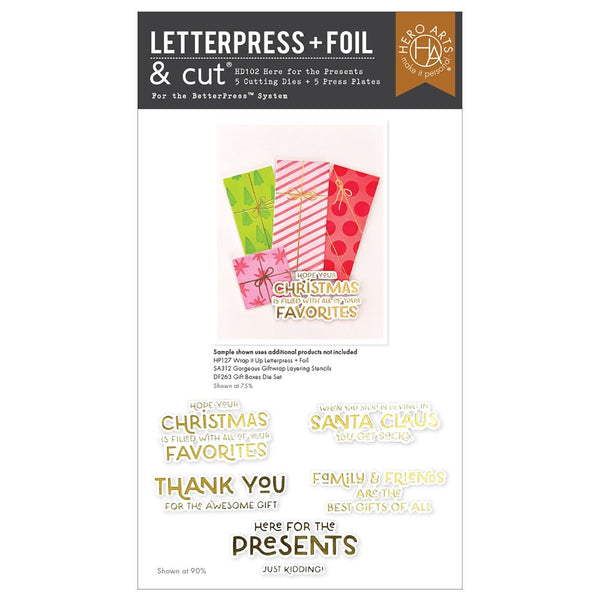 Here for the Presents Letterpress & Foil + Cut Set