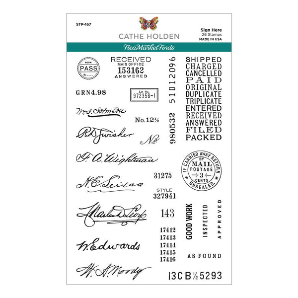 Sign Here Clear Stamp Set | Flea Market Finds by Cathe Holden