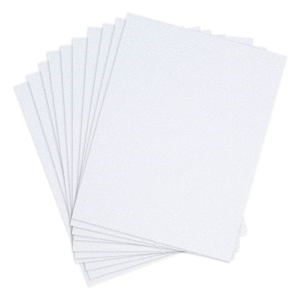 White Pop-Up Die Cutting Glitter 10pk Foam Sheets