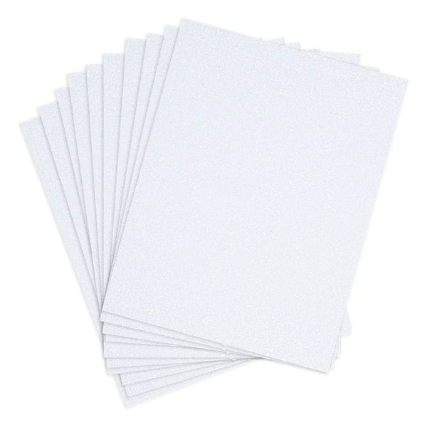White Pop-Up Die Cutting Glitter 10pk Foam Sheets