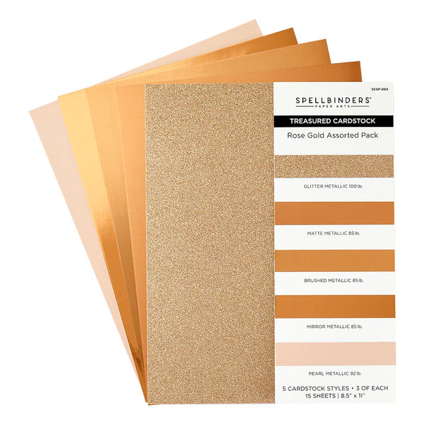 Rose Gold Assorted 8.5x11 Treasured Cardstock 15pk