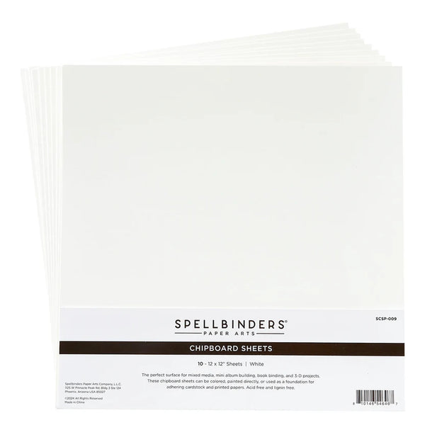 White Chipboard 12x12 Sheets 10pk