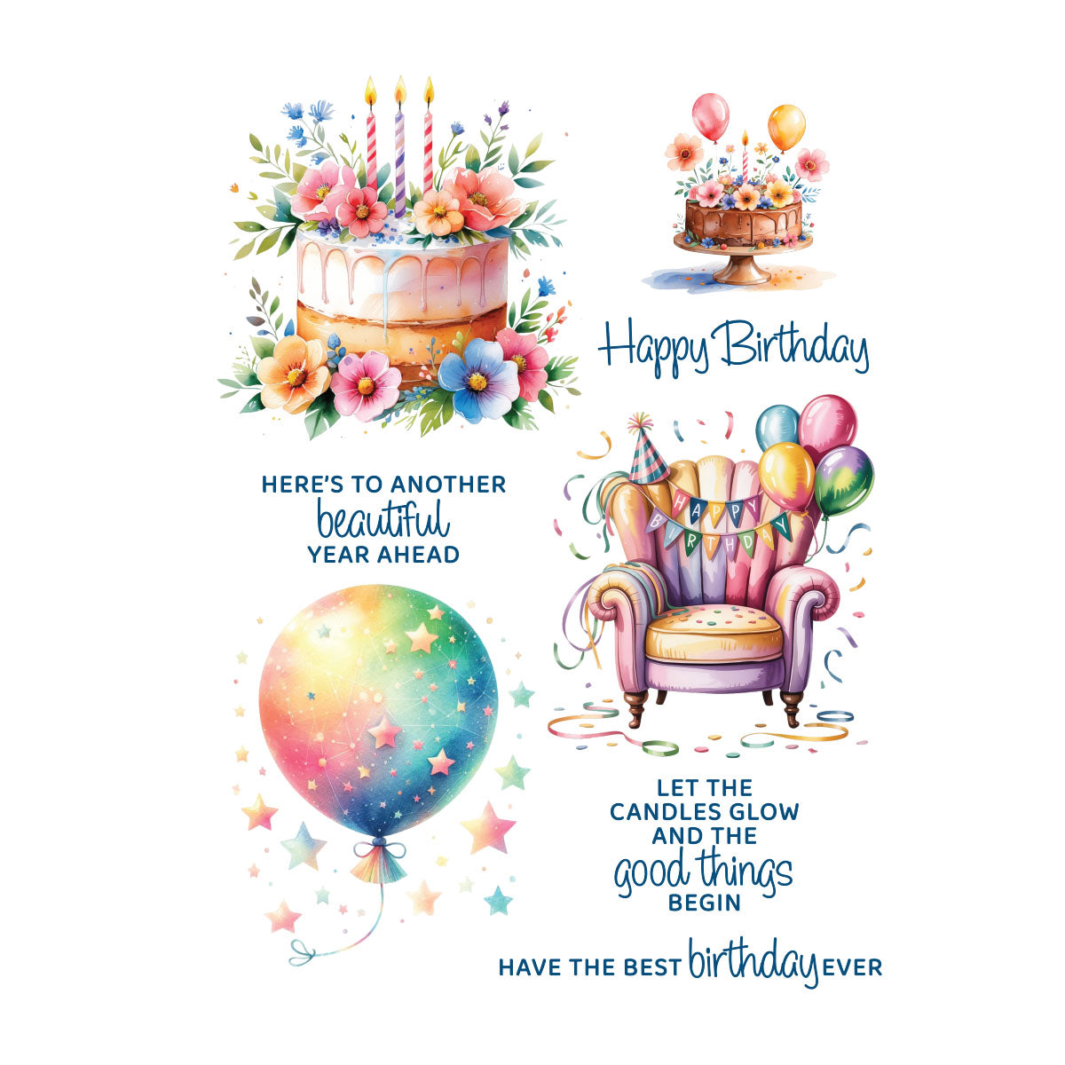 Birthday Cheers Rub-Ons — additional view 2