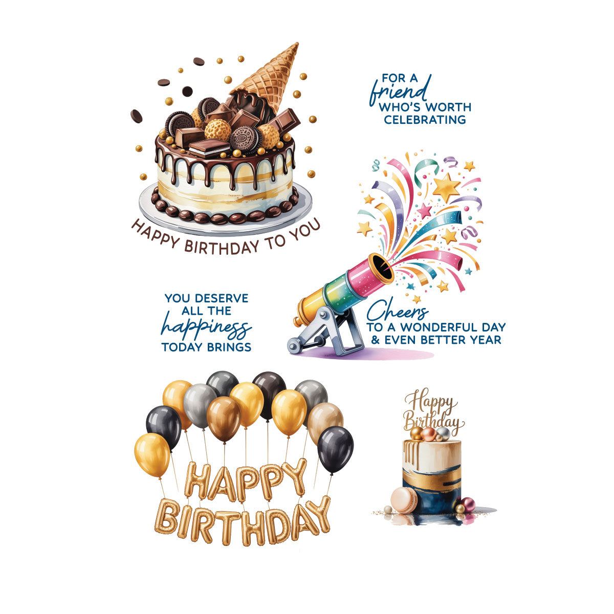 Birthday Cheers Rub-Ons — additional view 3