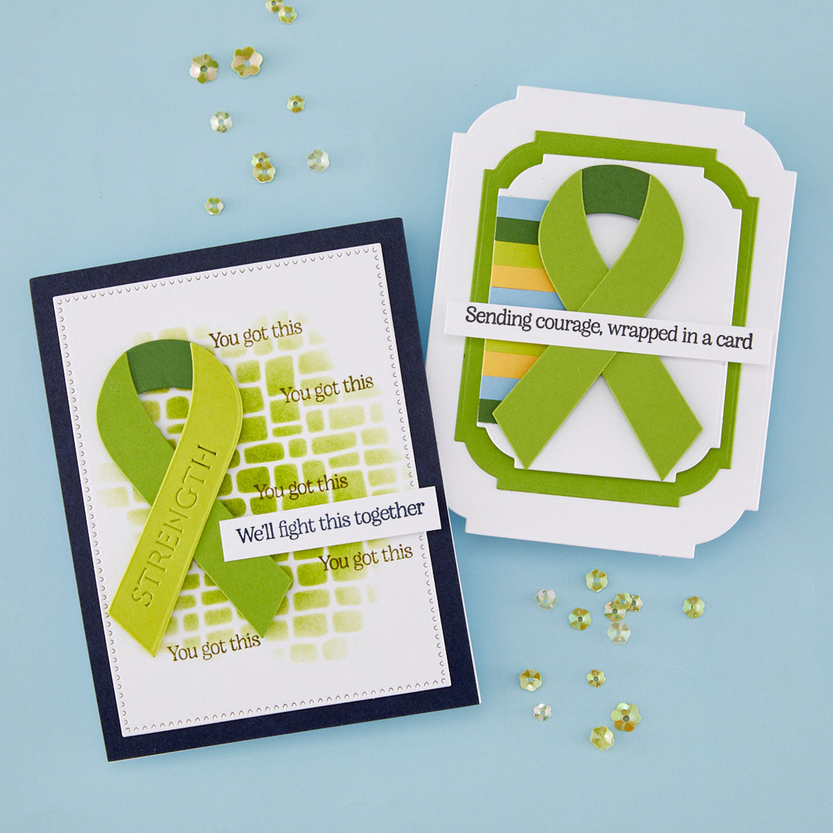 Awareness Ribbon & Sentiments Stamp + Die Set | Sheri Ballantyne