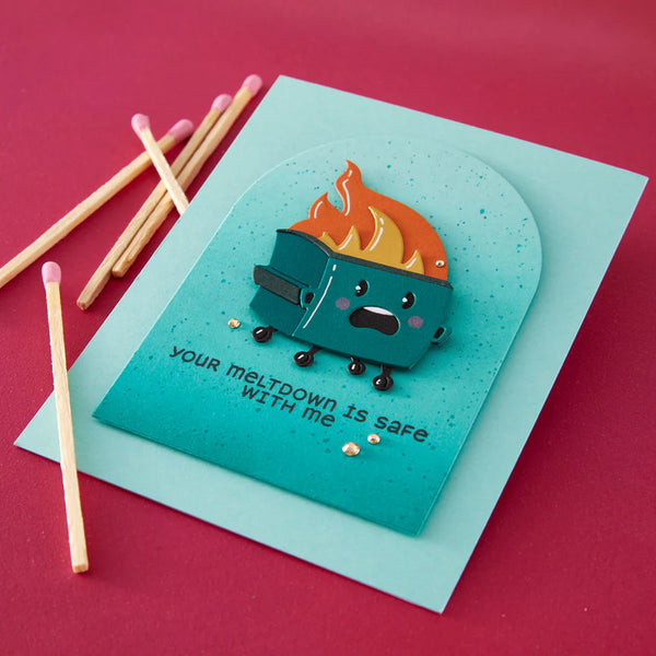 Dumpster Fire Clear Stamp + Die Set | This is Life Collection