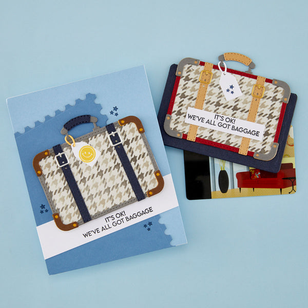 Retro Suitcase and Sentiments Stamp + Die Set | Sheri Ballantyne