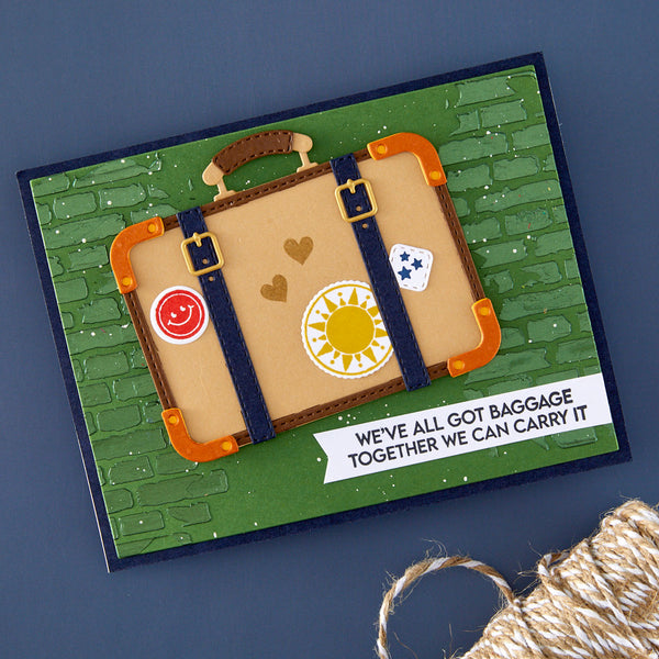 Retro Suitcase and Sentiments Stamp + Die Set | Sheri Ballantyne