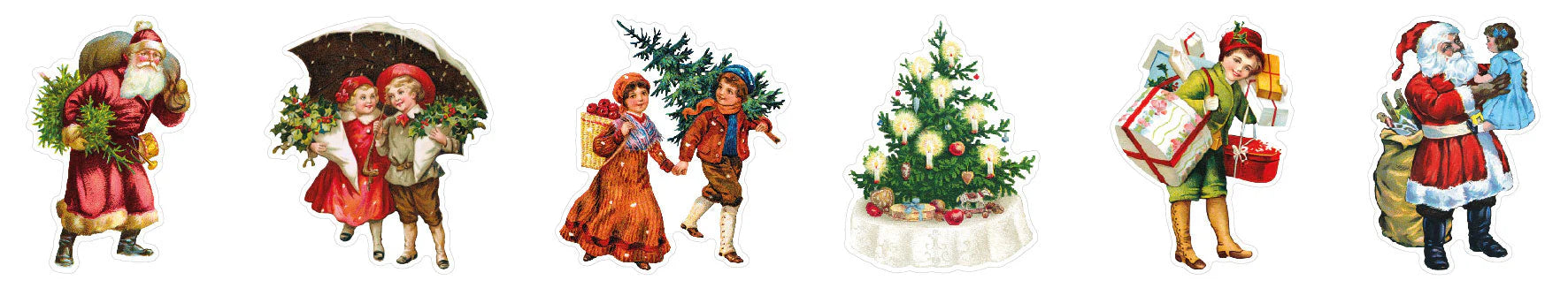 Vintage Christmas Celebration Kiss-Cut PET Stickers