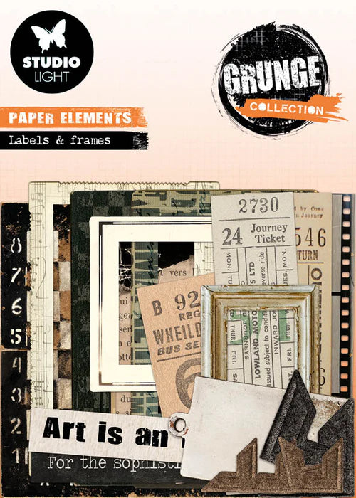 Tickets, Labels, and Frames Die Cut Paper Elements NO. 05 | Grunge Collection