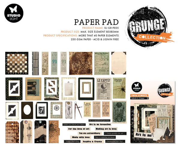 Tickets, Labels, and Frames Die Cut Paper Elements NO. 05 | Grunge Collection