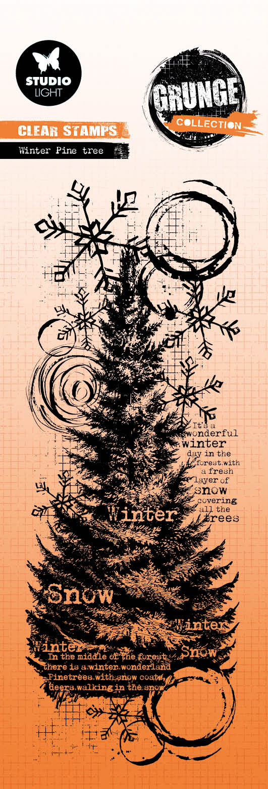 Winter Pine Tree Stamp | Christmas Grunge Collection