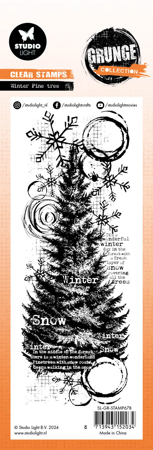 Winter Pine Tree Stamp | Christmas Grunge Collection
