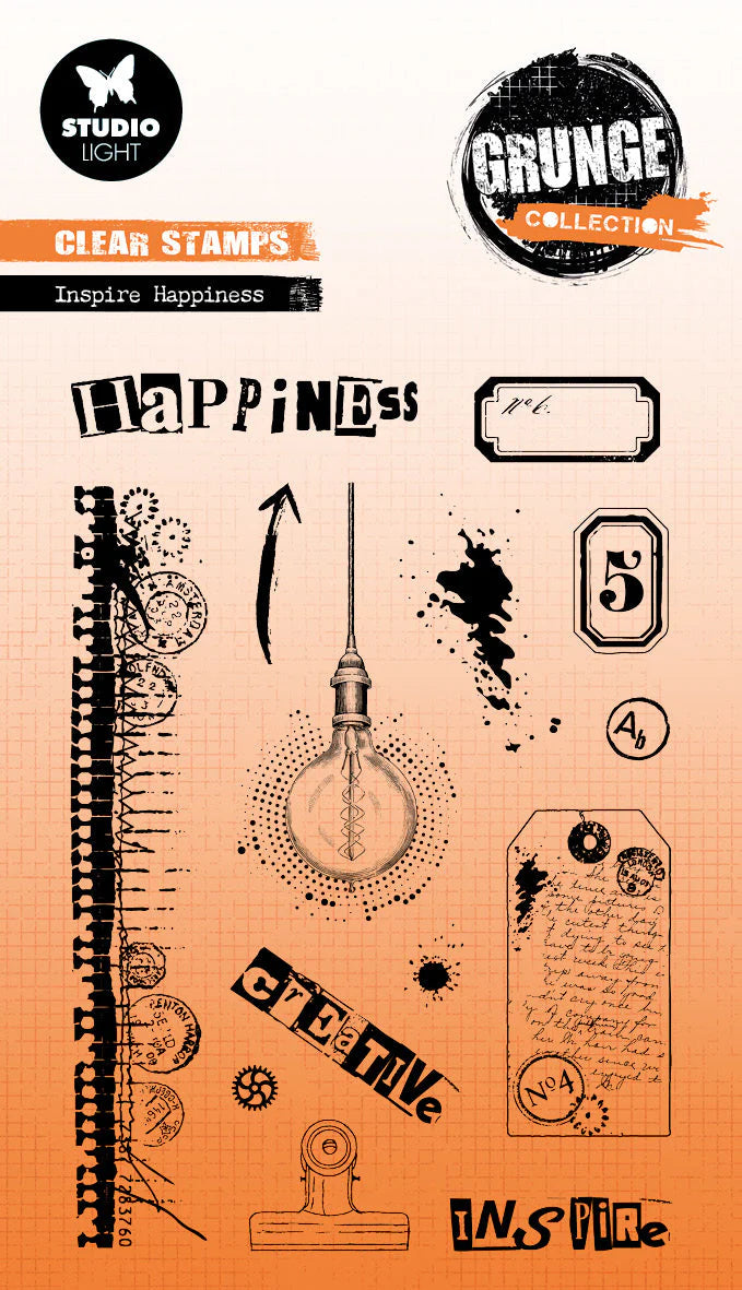 Inspire Happiness Clear Stamp Set | Grunge Collection