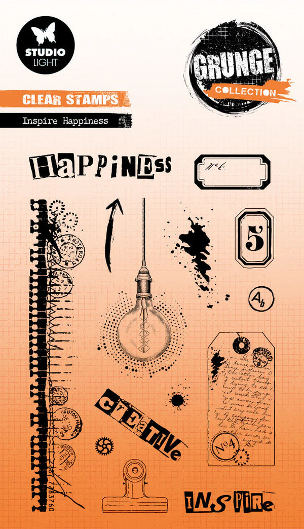 Inspire Happiness Clear Stamp Set | Grunge Collection