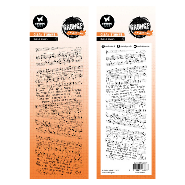 {coming soon!} Sheet Music Clear Stamp Set | Christmas Grunge Collection