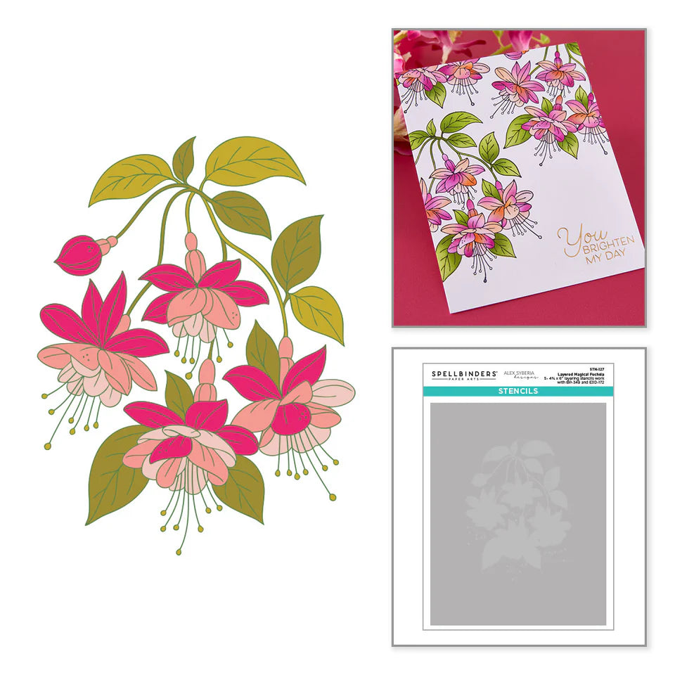 Layered Magical Fuchsia Stencil | Alex Syberia Designs