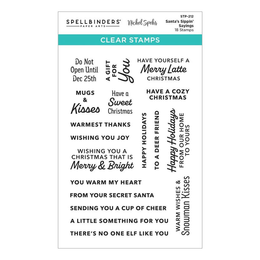 Santa’s Sippin’ Sayings Clear Stamp Set | Nichol Spohr