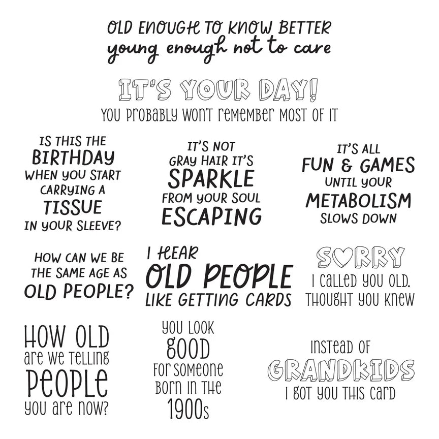 Birthday Laughs Sentiments Clear Stamp Set