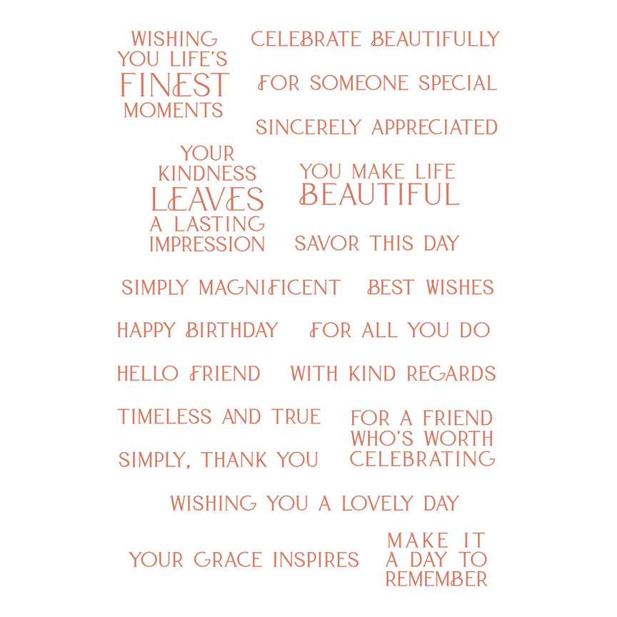 {coming soon!} Lasting Impressions Sentiments Clear Stamp Set