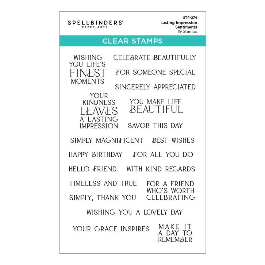 {coming soon!} Lasting Impressions Sentiments Clear Stamp Set