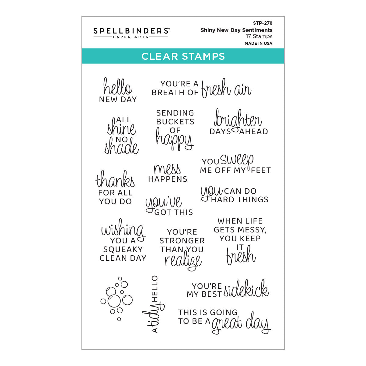 Shiny New Day Sentiments Clear Stamp Set