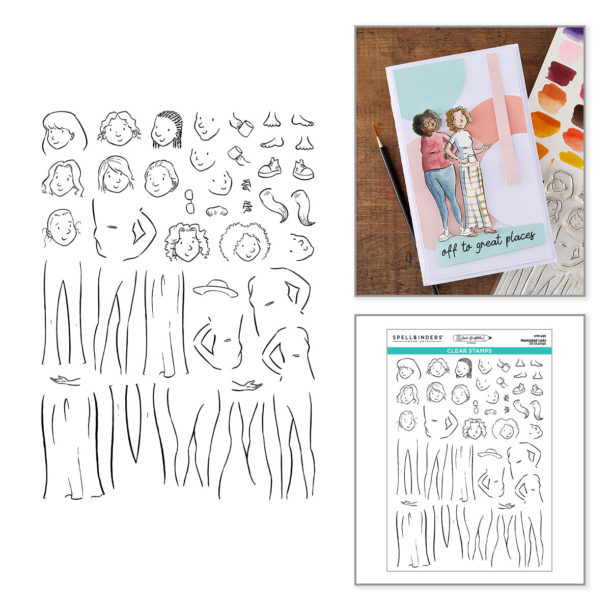 Illustrated Lady Clear Stamp Set | Josh Griffiths Studio