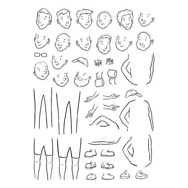 Illustrated Man Clear Stamp Set | Josh Griffiths Studio