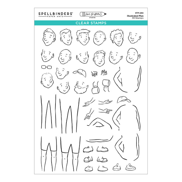 Illustrated Man Clear Stamp Set | Josh Griffiths Studio