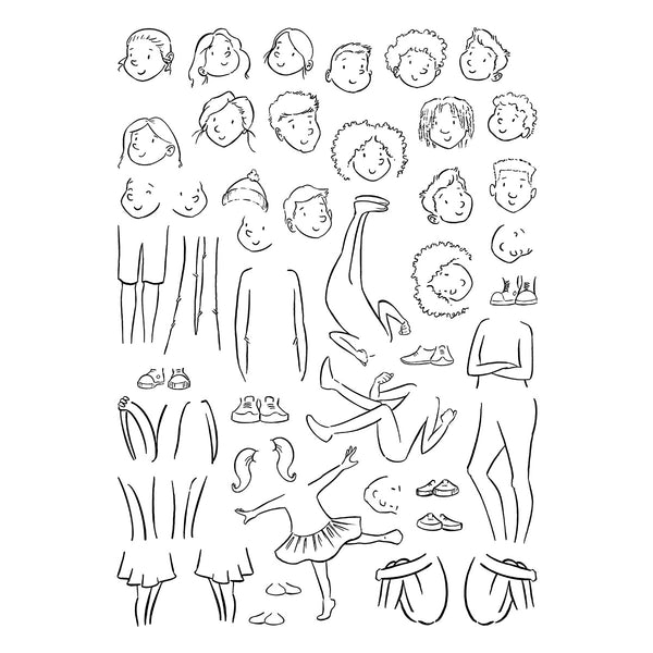 Illustrated Boys & Girls Clear Stamp Set | Josh Griffiths Studio