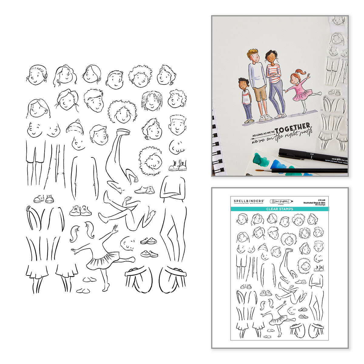 Illustrated Boys & Girls Clear Stamp Set | Josh Griffiths Studio