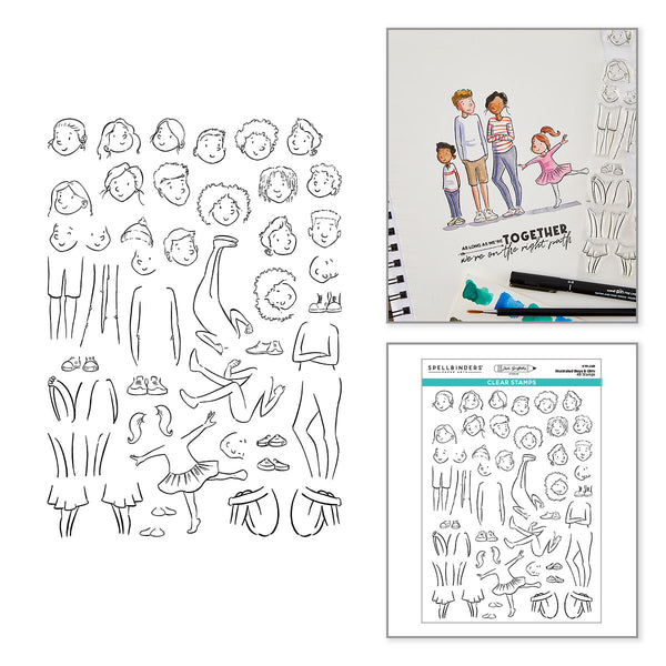 Illustrated Boys & Girls Clear Stamp Set | Josh Griffiths Studio