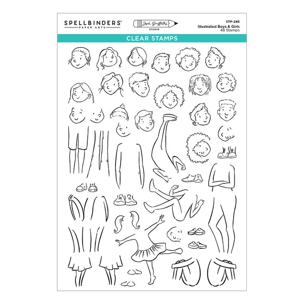 Illustrated Boys & Girls Clear Stamp Set | Josh Griffiths Studio