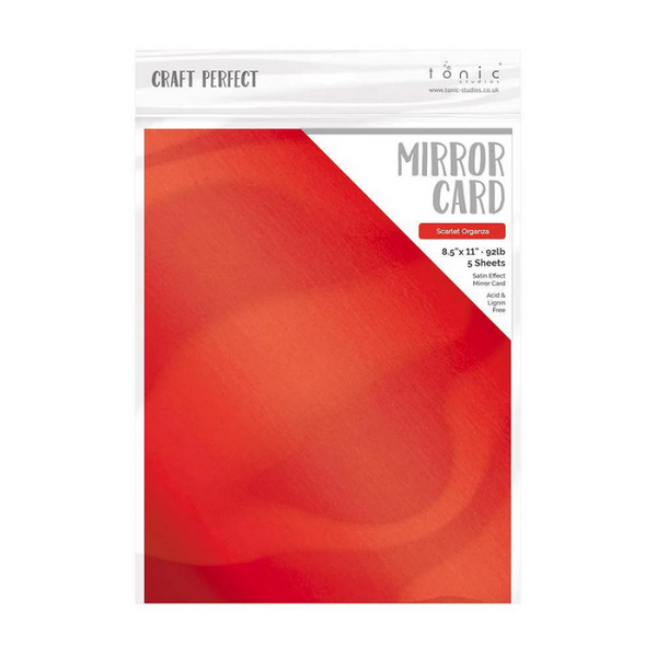 Scarlet Organza Satin Mirror Cardstock | 8.5x11 {5pk}