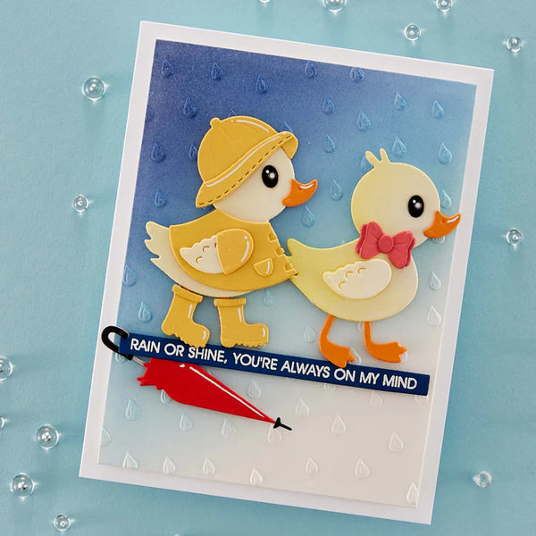 Duck with Umbrella Etched Die Set | Showered with Love by Vicky Papaioannou