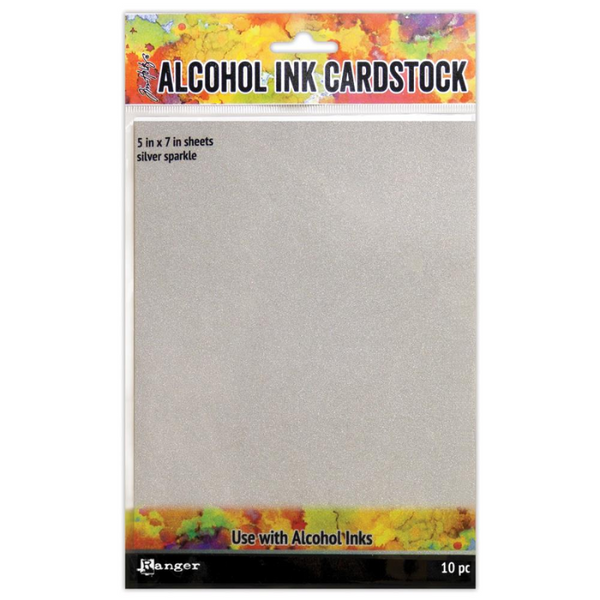 Silver Sparkle 5x7 Alcohol Ink Cardstock {10pk} | Tim Holtz