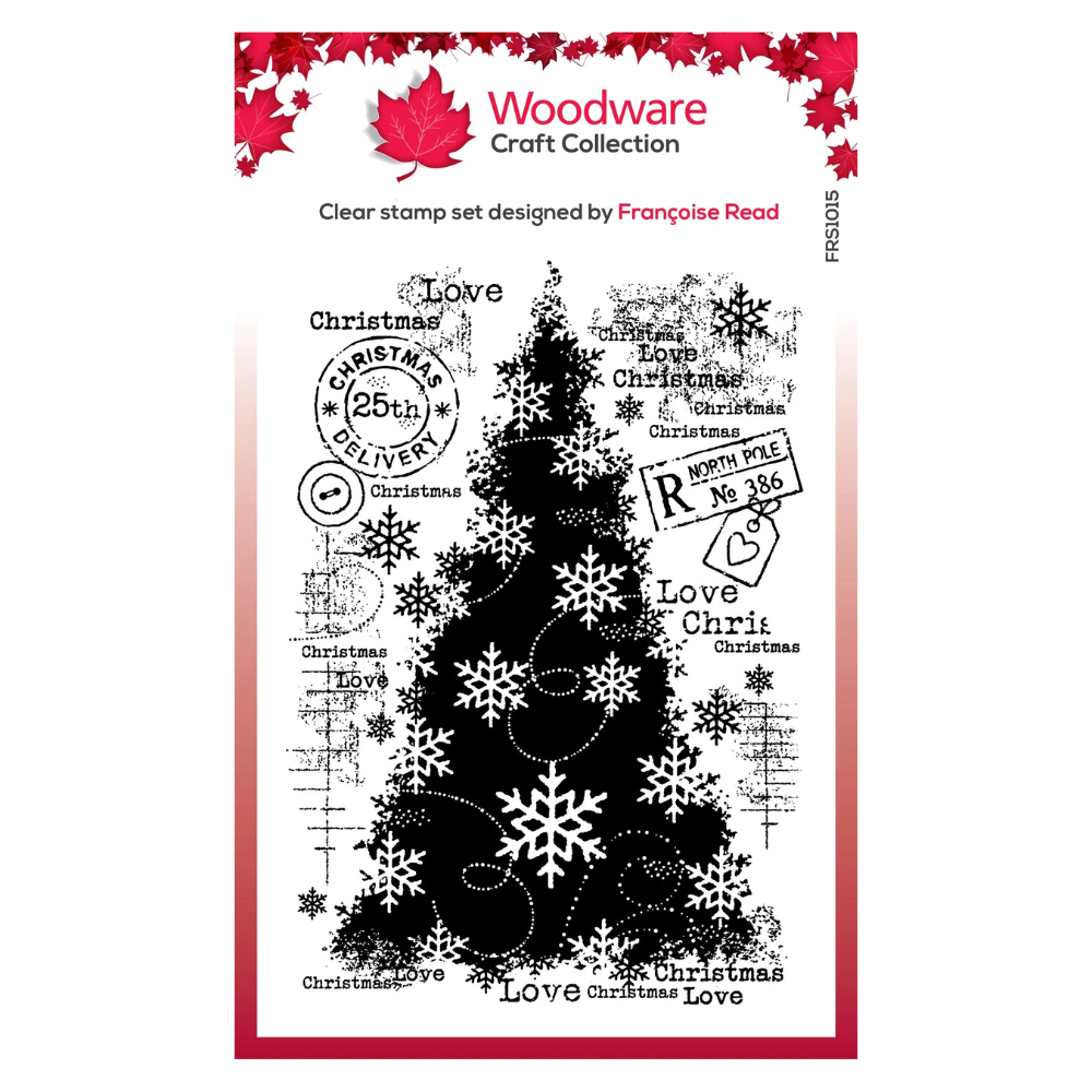 Snow Frosted Tree 4x6 Stamp Set | Woodware