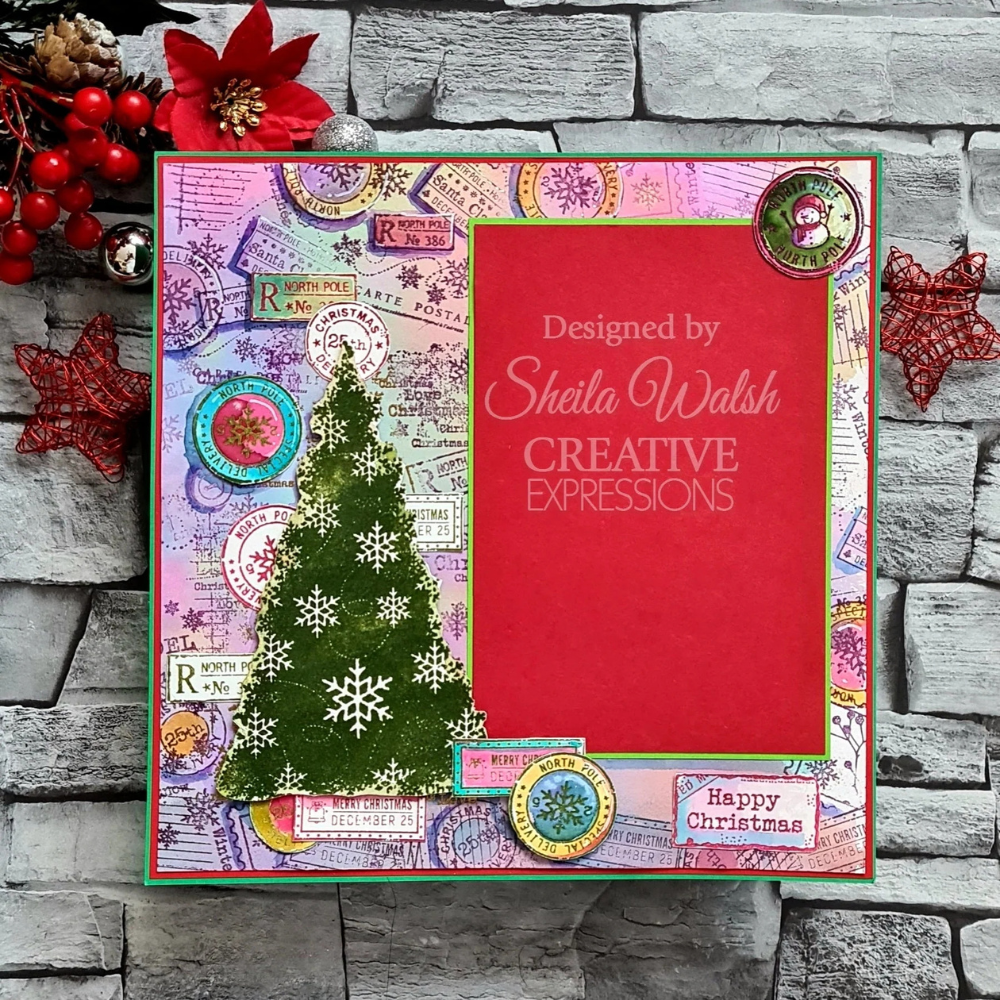 Snow Frosted Tree 4x6 Stamp Set | Woodware