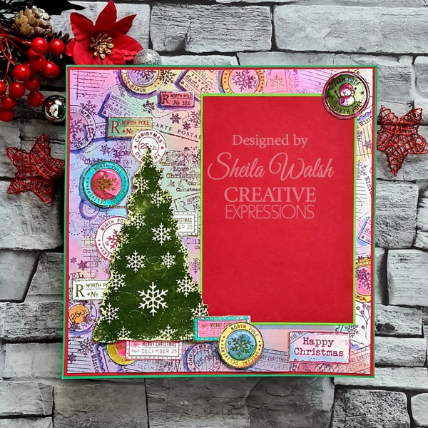 Snow Frosted Tree 4x6 Stamp Set | Woodware