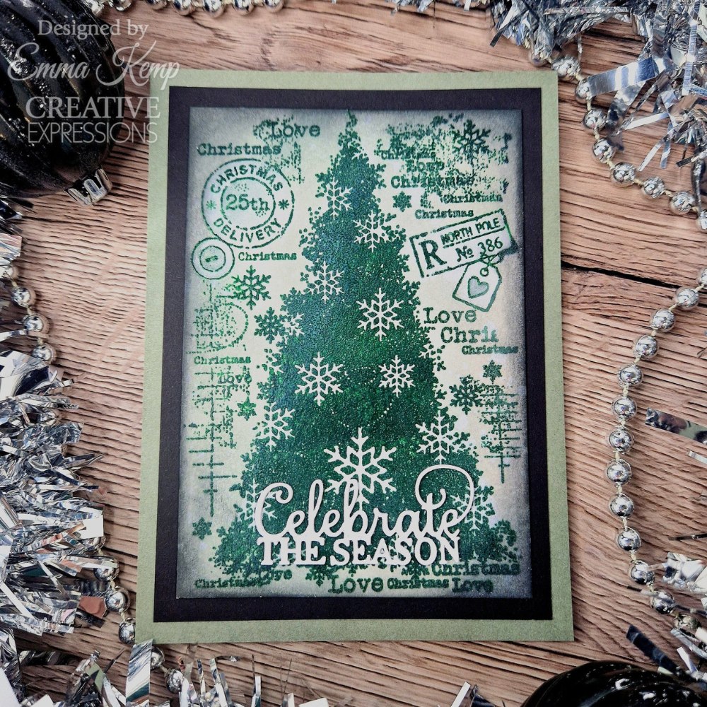 Snow Frosted Tree 4x6 Stamp Set | Woodware