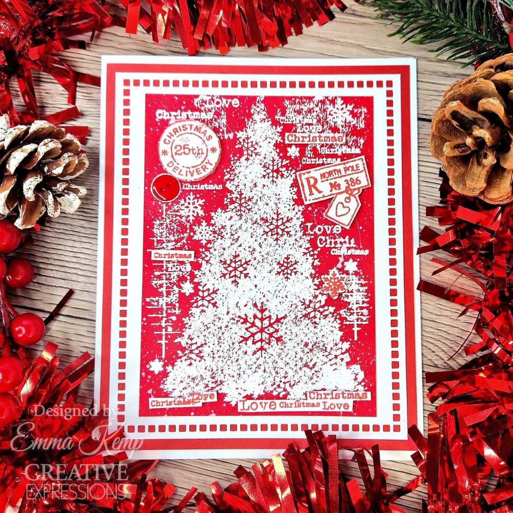 Snow Frosted Tree 4x6 Stamp Set | Woodware