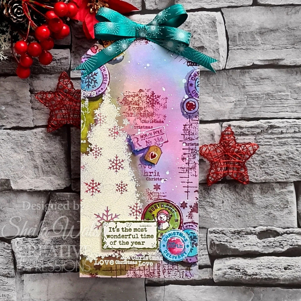 Snow Frosted Tree 4x6 Stamp Set | Woodware